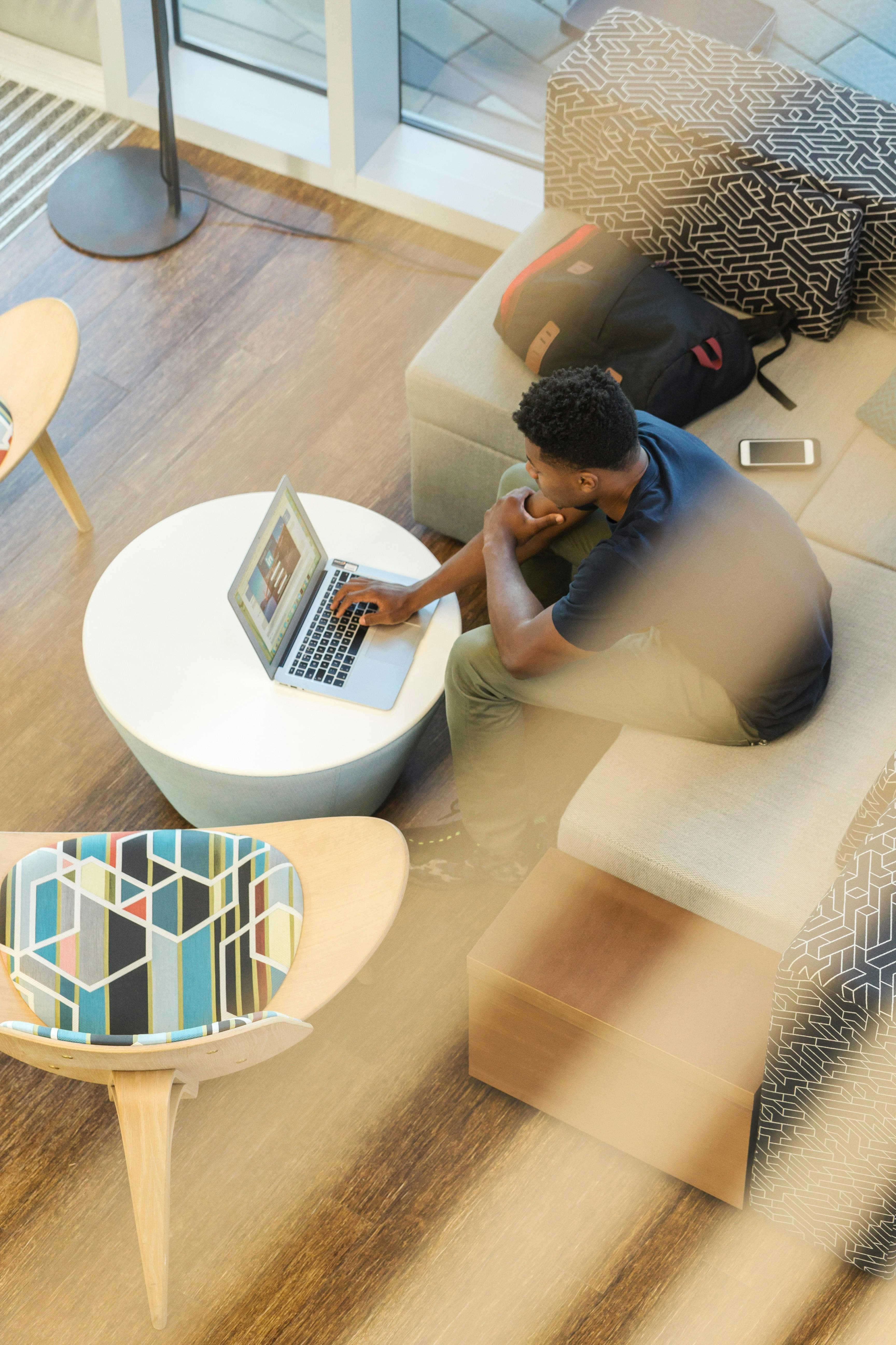 Black Man using a laptop